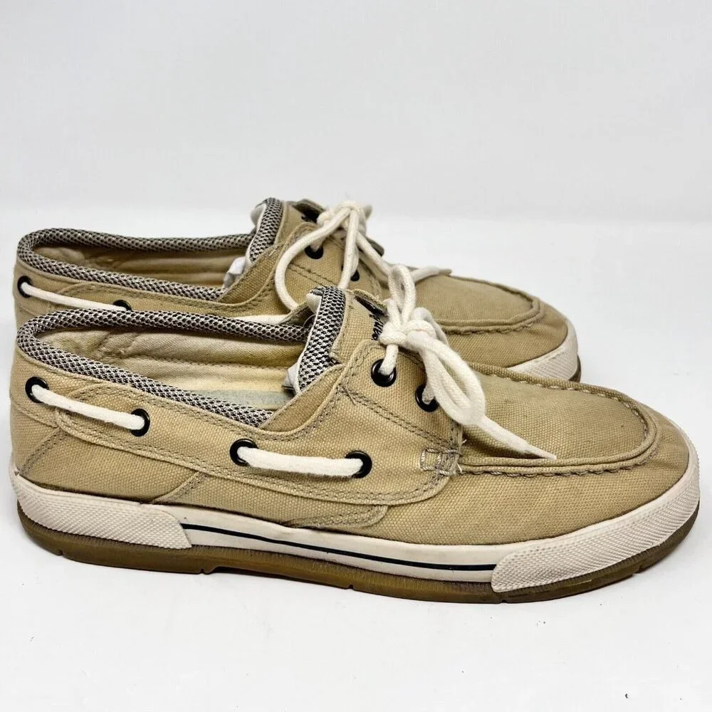 Ocean Pacific OP Spinnaker Deck Boat Tan Shoes Sz 7.5 Style OP1782A Canvas Prep